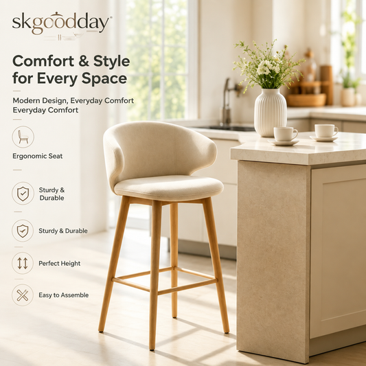 skgoodday™ NordicHome™ Modern Counter Height Stool