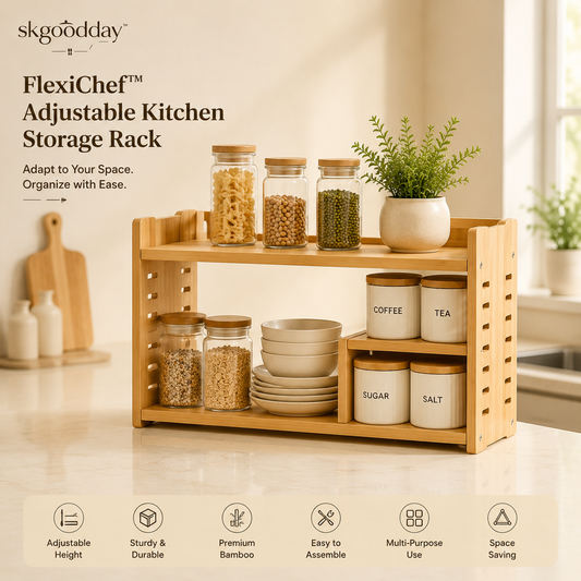 skgoodday™ FlexiChef™ Adjustable Kitchen Storage Rack