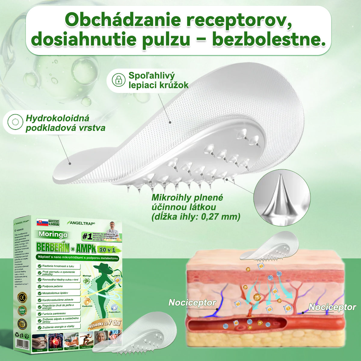 🌿𝐴𝑁𝐺𝐸𝐿𝑇𝑅𝐴𝑃® Moringa × Berberine × AMPK 10-in-1 Metabolic Support Nano Microneedle Patch 🇸🇰 (Na použitie iba raz denne, viditeľné zmeny už po 7 dňoch) ✅ Podporuje chudnutie, metabolické zdravie, spánkovú apnoe, problémy s kĺbmi a mnoho ďalších výhod.